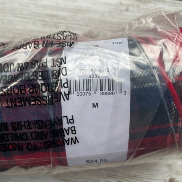 🆕 GAP Women's Flannel PJ Pajamas Sleep Pants Joggers Bottoms Red Plaid M 8-10 - Picture 9 of 16